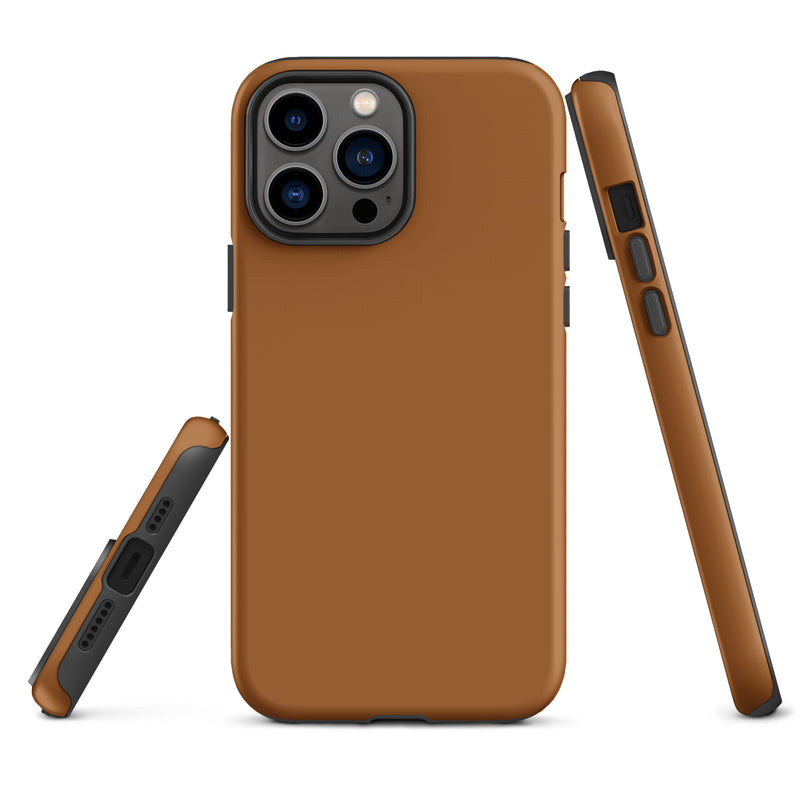 Load image into Gallery viewer, Rich Brown iPhone Case Hardshell 3D Wrap Thermal Plain Color CREATIVETECH
