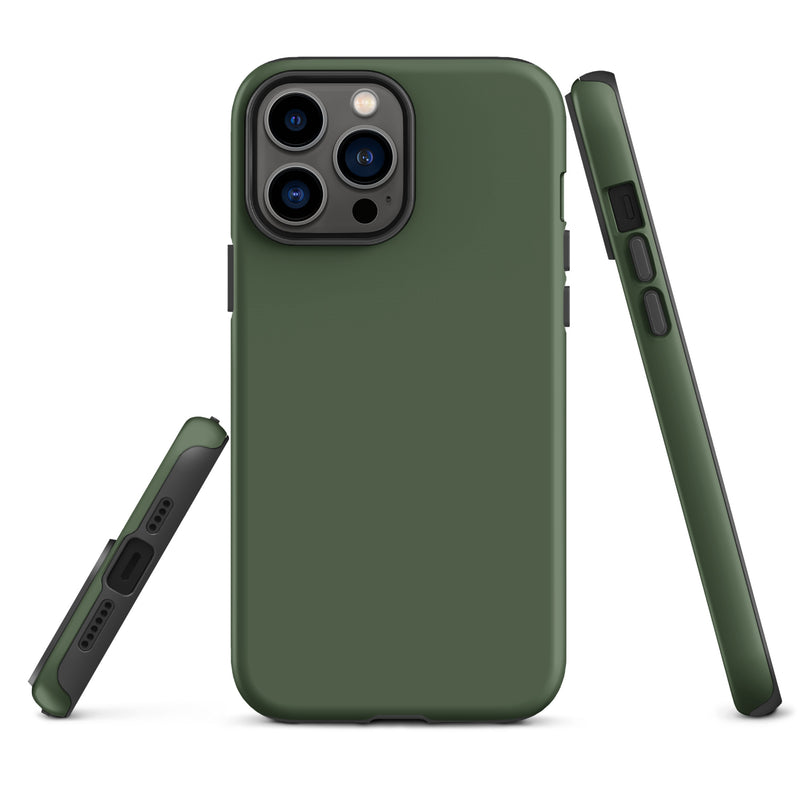 Load image into Gallery viewer, Deep Sage Green iPhone Case Hardshell 3D Wrap Thermal Plain Color CREATIVETECH
