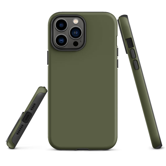 Saratoga Green iPhone Case Hardshell 3D Wrap Thermal Plain Color CREATIVETECH