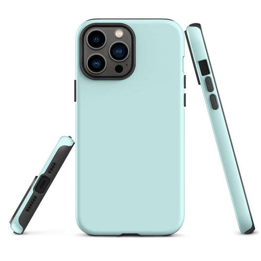 Light Cyan Blue iPhone Case Hardshell 3D Wrap Thermal Plain Color CREATIVETECH