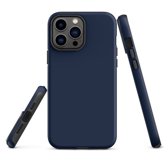 Navy Blue iPhone Case Hardshell 3D Wrap Thermal Plain Color CREATIVETECH