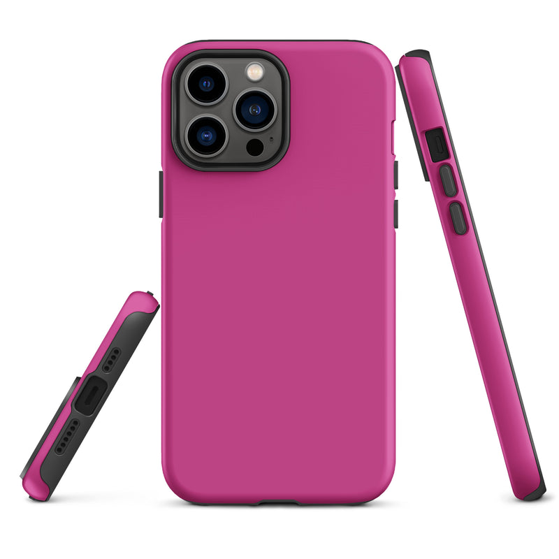 Load image into Gallery viewer, Deep Cerise Pink iPhone Case Hardshell 3D Wrap Thermal Plain Color CREATIVETECH