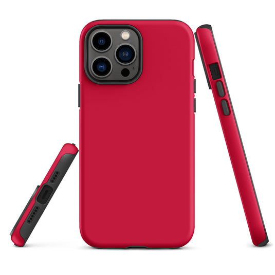 Crimson Red iPhone Case Hardshell 3D Wrap Thermal Plain Color CREATIVETECH