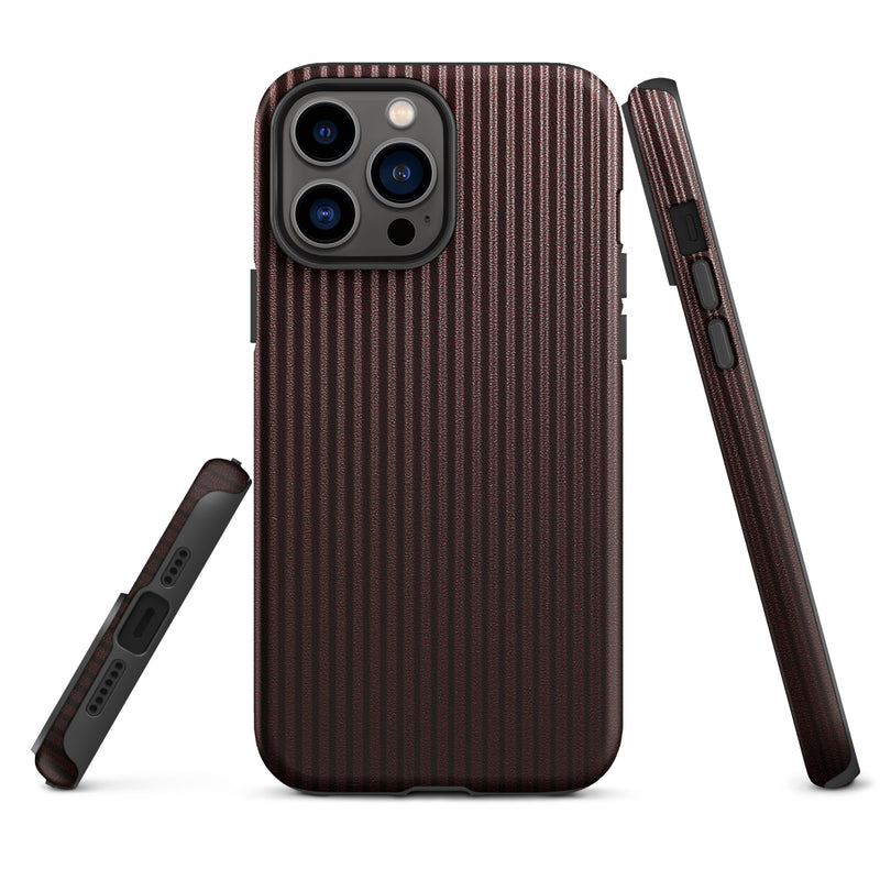 Load image into Gallery viewer, Dark Red Striped iPhone Case Hardshell 3D Wrap Thermal CREATIVETECH