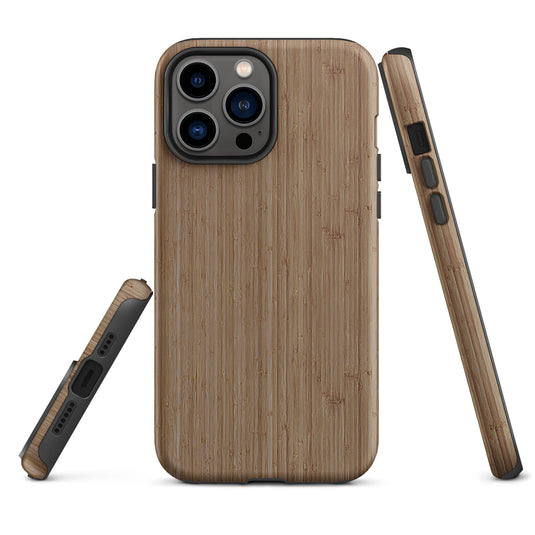 Brown Bamboo Wood iPhone Case Hardshell 3D Wrap Thermal CREATIVETECH