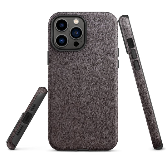 Dark Brown Leather iPhone Case Hardshell 3D Wrap Thermal CREATIVETECH