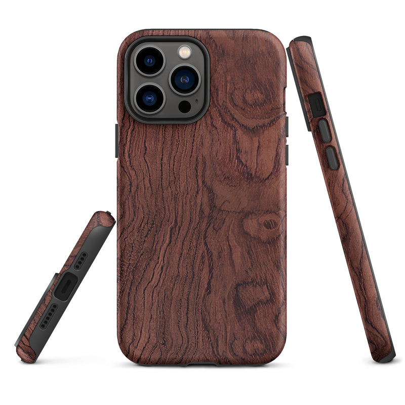 Load image into Gallery viewer, Bubinga Brown Wood iPhone Case Hardshell 3D Wrap Thermal CREATIVETECH