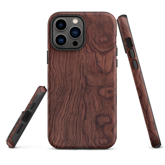 Bubinga Brown Wood iPhone Case Hardshell 3D Wrap Thermal CREATIVETECH