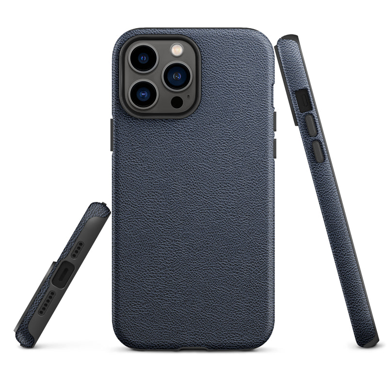 Load image into Gallery viewer, Deep Blue Leather iPhone Case Hardshell 3D Wrap Thermal CREATIVETECH
