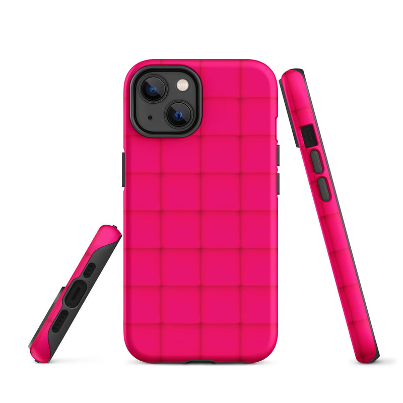 Load image into Gallery viewer, Squishy Pink Red Cubic Colorful iPhone Case Double Layer Impact Resistant Tough 3D Wrap Matte or Glossy Finish CREATIVETECH