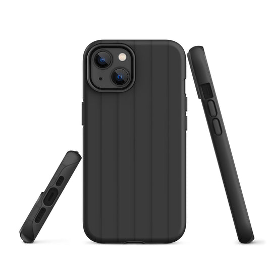 Black Ribbed Squishy iPhone Case Double Layer Impact Resistant Tough 3D Wrap Matte or Glossy Finish CREATIVETECH