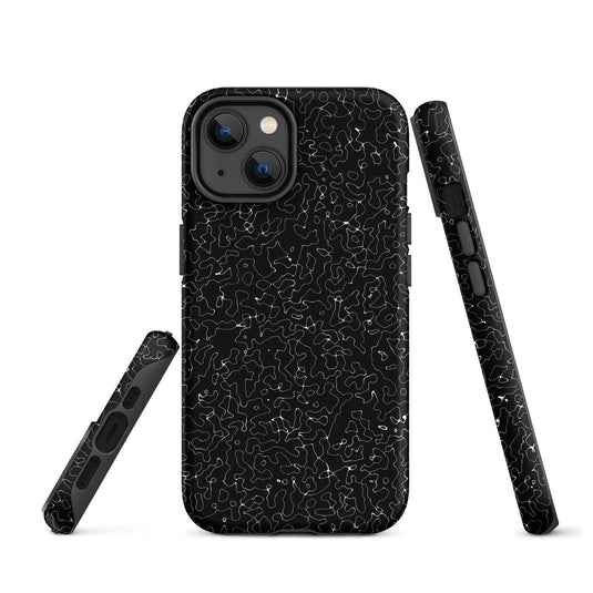Black White Pattern Colorful Hardshell iPhone Case Double Layer Impact Resistant Tough 3D Wrap Matte or Glossy Finish CREATIVETECH