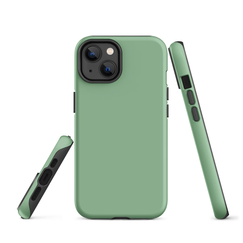 Load image into Gallery viewer, Dark Sea Green iPhone Case Hardshell 3D Wrap Thermal Plain Color CREATIVETECH