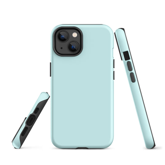 Light Cyan Blue iPhone Case Hardshell 3D Wrap Thermal Plain Color CREATIVETECH