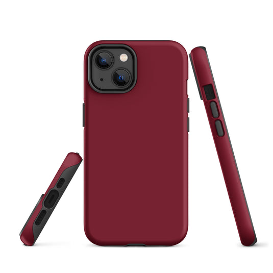 Burgundy Red iPhone Case Hardshell 3D Wrap Thermal Plain Color CREATIVETECH