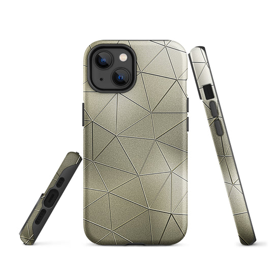 Golden Polygon Metal iPhone Case Hardshell 3D Wrap Thermal CREATIVETECH