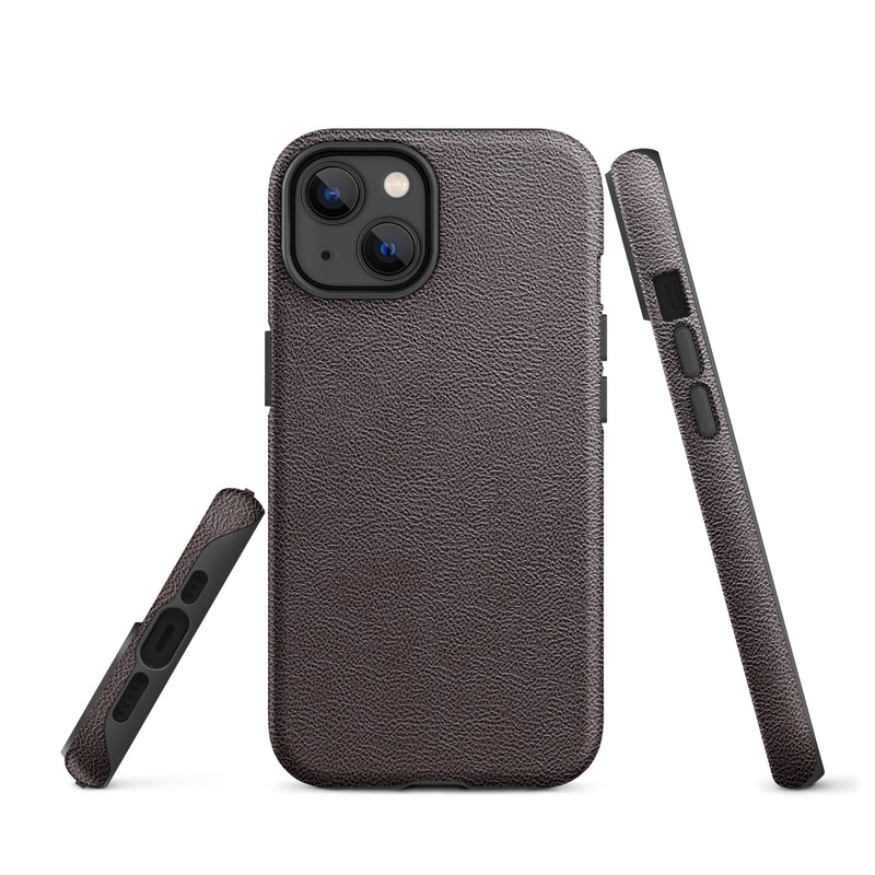Load image into Gallery viewer, Dark Brown Leather iPhone Case Hardshell 3D Wrap Thermal CREATIVETECH