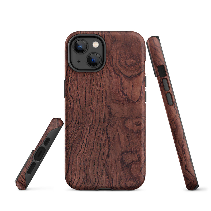 Load image into Gallery viewer, Bubinga Brown Wood iPhone Case Hardshell 3D Wrap Thermal CREATIVETECH