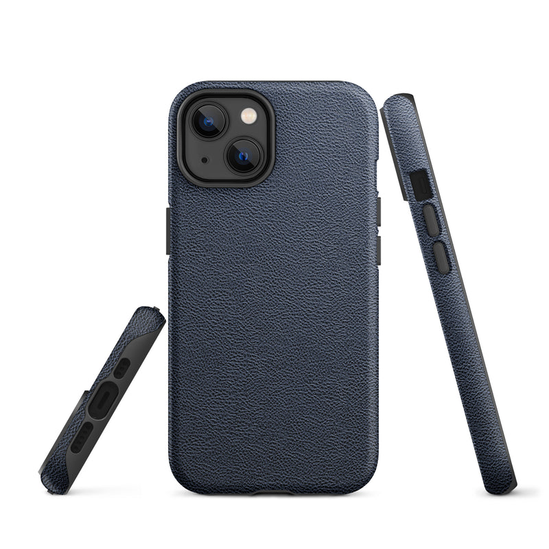 Load image into Gallery viewer, Deep Blue Leather iPhone Case Hardshell 3D Wrap Thermal CREATIVETECH