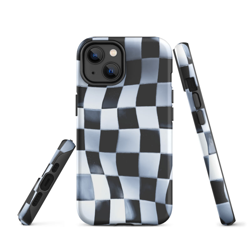 Load image into Gallery viewer, Wavy Chess Wall iPhone Case Hardshell 3D Wrap Thermal CREATIVETECH