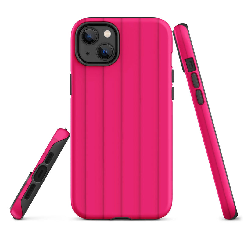 Load image into Gallery viewer, Berry Red Pink Ribbed Colorful iPhone Case Double Layer Impact Resistant Tough 3D Wrap Matte or Glossy Finish CREATIVETECH