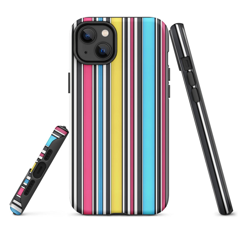 Load image into Gallery viewer, CMYK Ribbed Colorful Hardshell iPhone Case Double Layer Impact Resistant Tough 3D Wrap Matte or Glossy Finish CREATIVETECH