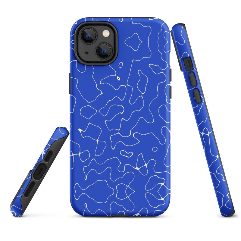 Load image into Gallery viewer, Abstract Organic Blue Hardshell iPhone Case Double Layer Impact Resistant Tough 3D Wrap Matte or Glossy Finish CREATIVETECH