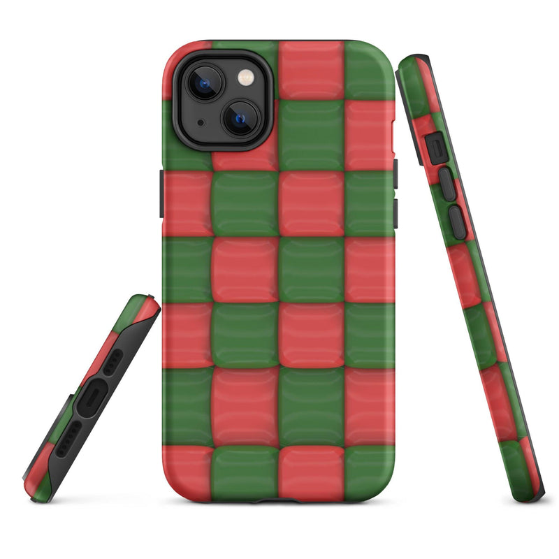 Load image into Gallery viewer, Red Green Chess Board Colorful Hardshell iPhone Case Double Layer Impact Resistant Tough 3D Wrap CREATIVETECH