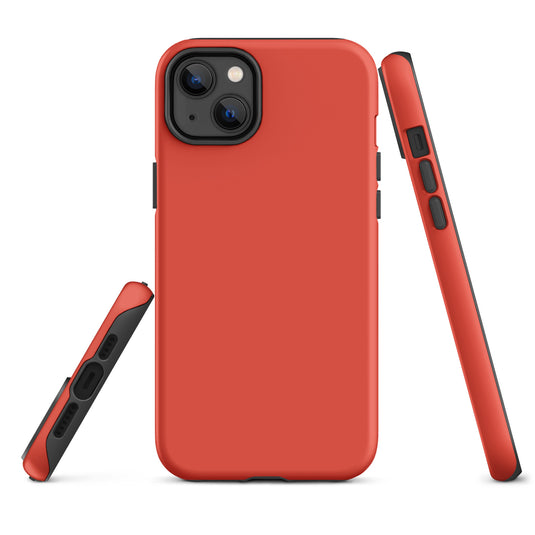 Orange Red iPhone Case Hardshell 3D Wrap Thermal Plain Color CREATIVETECH