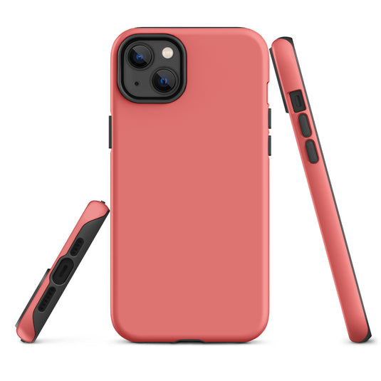 Salmon Pink iPhone Case Hardshell 3D Wrap Thermal Plain Color CREATIVETECH