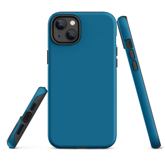 Cerulean Blue iPhone Case Hardshell 3D Wrap Thermal Plain Color CREATIVETECH