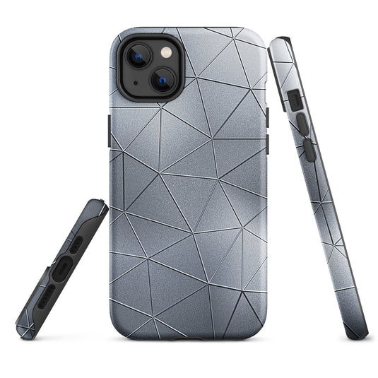 Silver  Polygon Metal iPhone Case Hardshell 3D Wrap Thermal CREATIVETECH