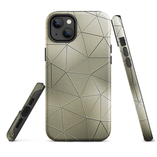 Golden Polygon Metal iPhone Case Hardshell 3D Wrap Thermal CREATIVETECH