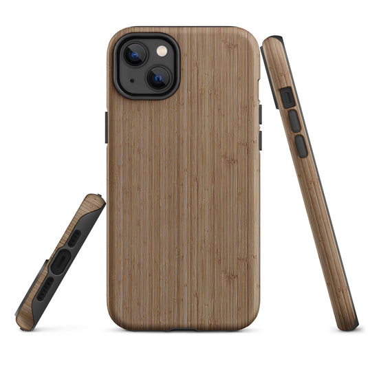 Brown Bamboo Wood iPhone Case Hardshell 3D Wrap Thermal CREATIVETECH