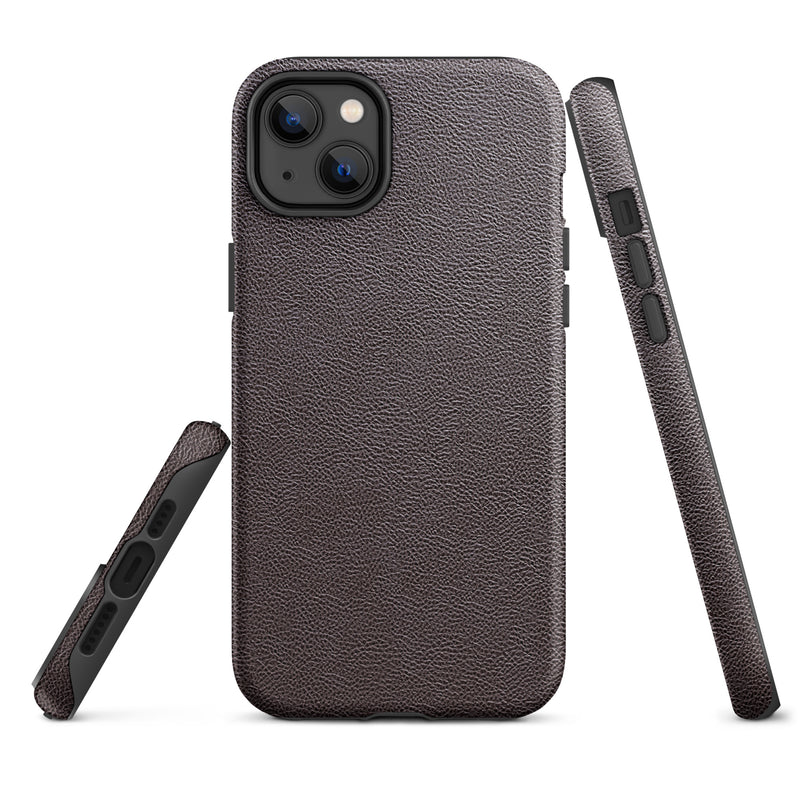 Load image into Gallery viewer, Dark Brown Leather iPhone Case Hardshell 3D Wrap Thermal CREATIVETECH