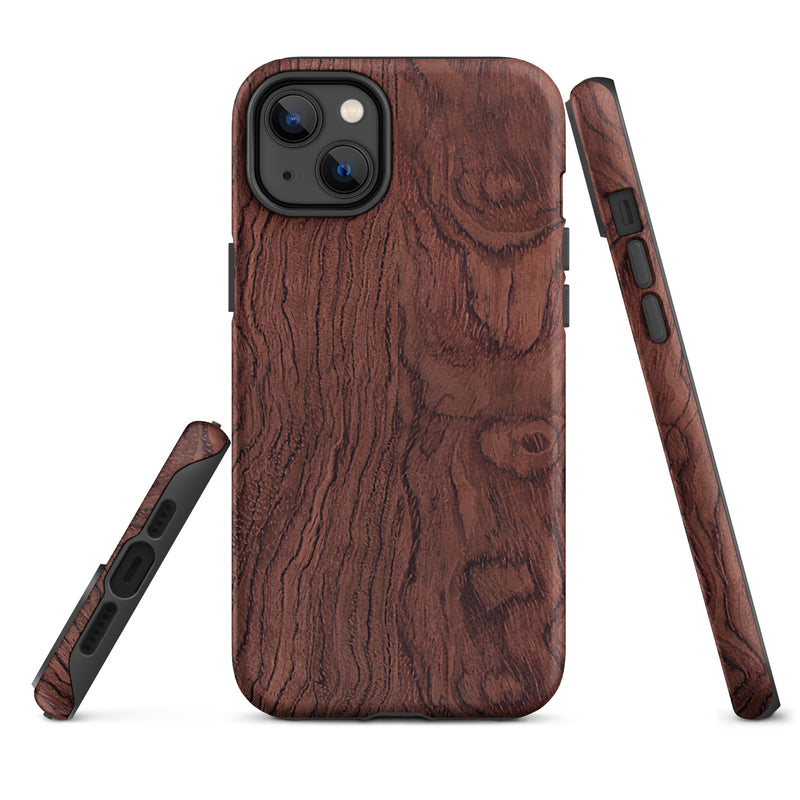Load image into Gallery viewer, Bubinga Brown Wood iPhone Case Hardshell 3D Wrap Thermal CREATIVETECH