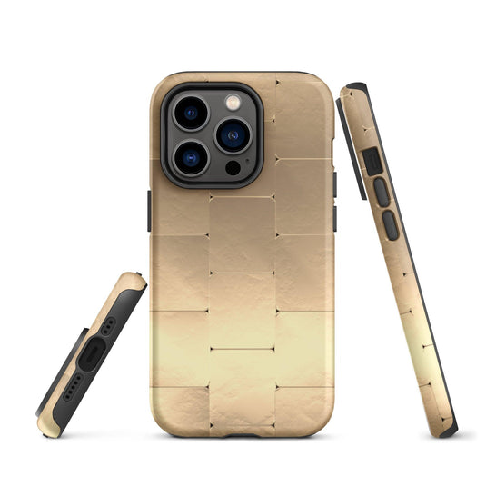 Gold Metal iPhone Case Double Layer Impact Resistant Tough 3D Wrap Matte or Glossy Finish CREATIVETECH