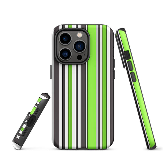 Green White Colorful iPhone Case Double Layer Impact Resistant Tough 3D Wrap Matte or Glossy Finish CREATIVETECH