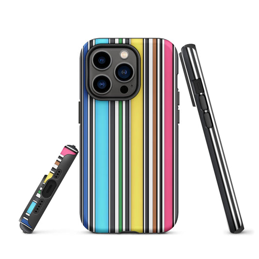 Rainbow Striped Colorful Hardshell iPhone Case Double Layer Impact Resistant Tough 3D Wrap Matte or Glossy Finish CREATIVETECH