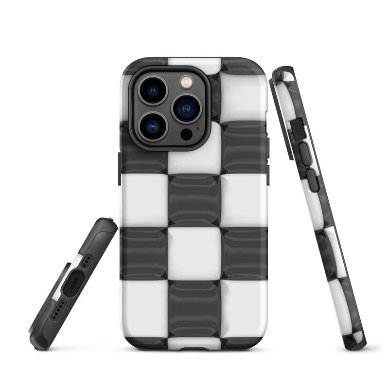 Load image into Gallery viewer, Classic Black White Chess Board Colorful Hardshell iPhone Case Double Layer Impact Resistant Tough 3D Wrap CREATIVETECH