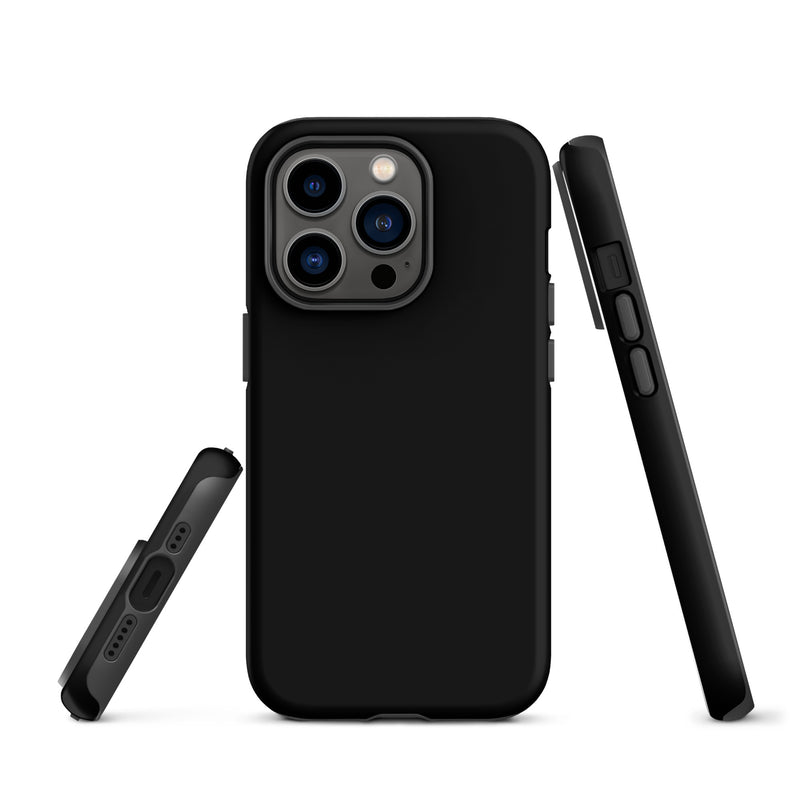 Load image into Gallery viewer, Plain Color Black Double Layer iPhone Case 3D Wrap CREATIVETECH