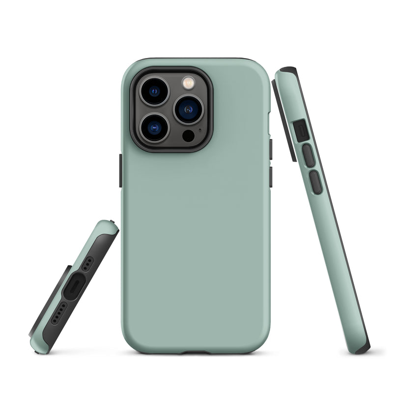 Load image into Gallery viewer, Opal Green Blue iPhone Case Hardshell 3D Wrap Thermal Plain Color CREATIVETECH