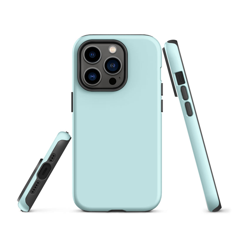 Load image into Gallery viewer, Light Cyan Blue iPhone Case Hardshell 3D Wrap Thermal Plain Color CREATIVETECH