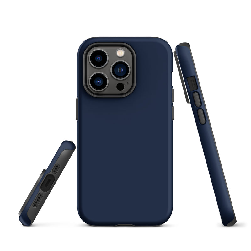 Load image into Gallery viewer, Navy Blue iPhone Case Hardshell 3D Wrap Thermal Plain Color CREATIVETECH