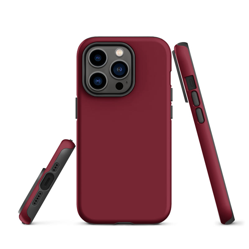 Load image into Gallery viewer, Burgundy Red iPhone Case Hardshell 3D Wrap Thermal Plain Color CREATIVETECH