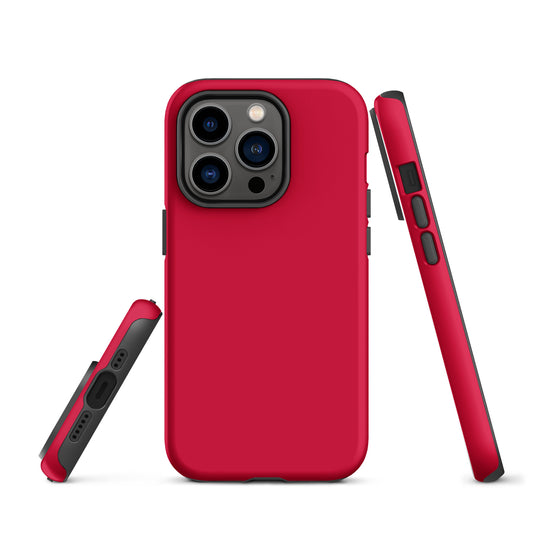 Crimson Red iPhone Case Hardshell 3D Wrap Thermal Plain Color CREATIVETECH