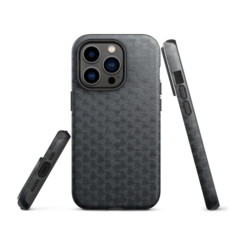 Load image into Gallery viewer, Carved Metal Dark iPhone Case Hardshell 3D Wrap Thermal Plain Color CREATIVETECH