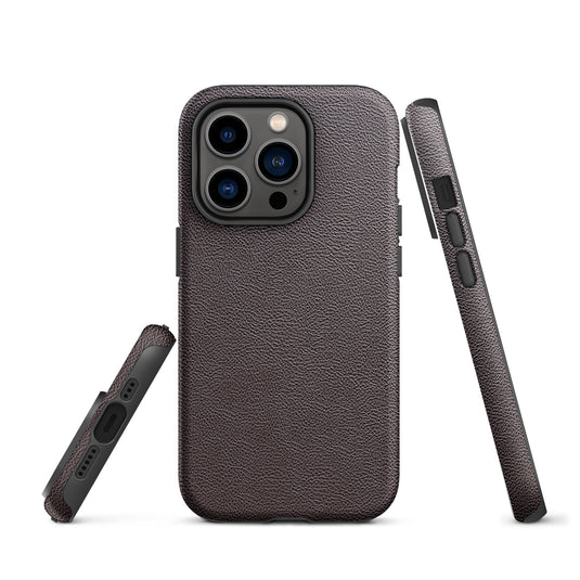 Dark Brown Leather iPhone Case Hardshell 3D Wrap Thermal CREATIVETECH