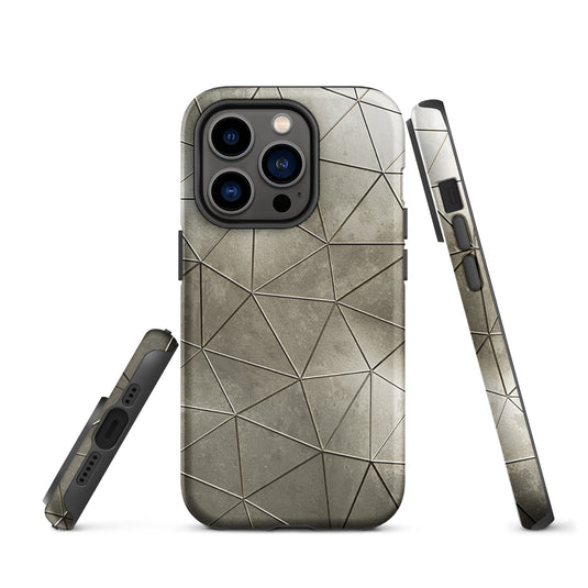Polygon Aged Gold iPhone Case Hardshell 3D Wrap Thermal CREATIVETECH