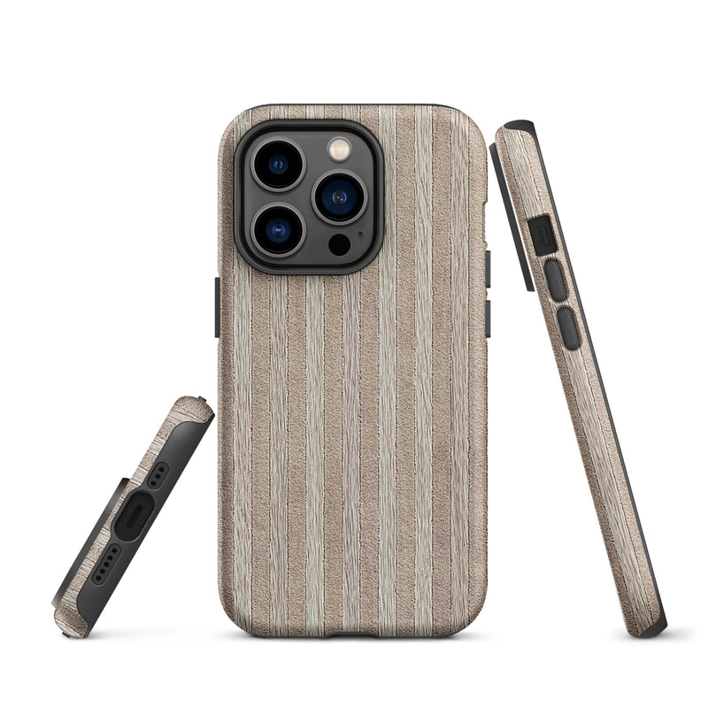 Load image into Gallery viewer, Light Striped Wood iPhone Case Hardshell 3D Wrap Thermal CREATIVETECH